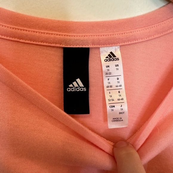 Adidas Pink Crop Top Plus size active tshirt - Picture 4 of 5